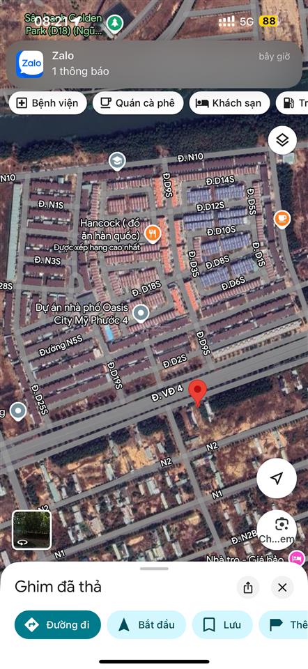 Đất mặt tiền vành đai 4, thới hoà, bến cát. gần đại học việt đức, diện tích 5x36.6m, full thổ cư