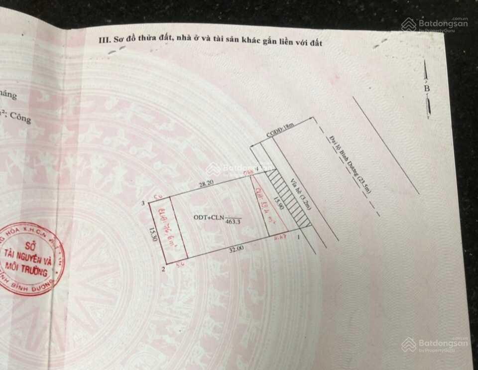 95 tỷ mặt tiền đại lộ bình dương vị trí hiếm có nhất, 16x35m, thổ cư 95% giá tốt nhất hiện tại