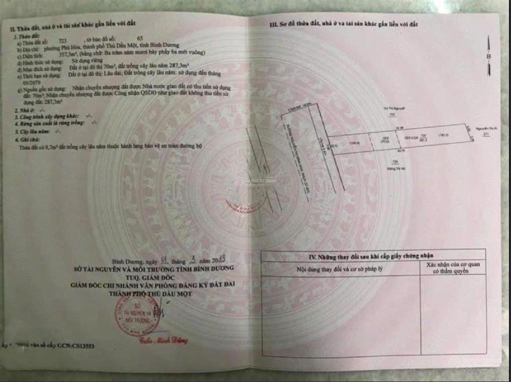 Hạ giá kịch sàn 30 triệu/m2 bán 3 lô đất nguyễn thị minh khai phú hòa, thủ dầu một. dt tổng 1080m2