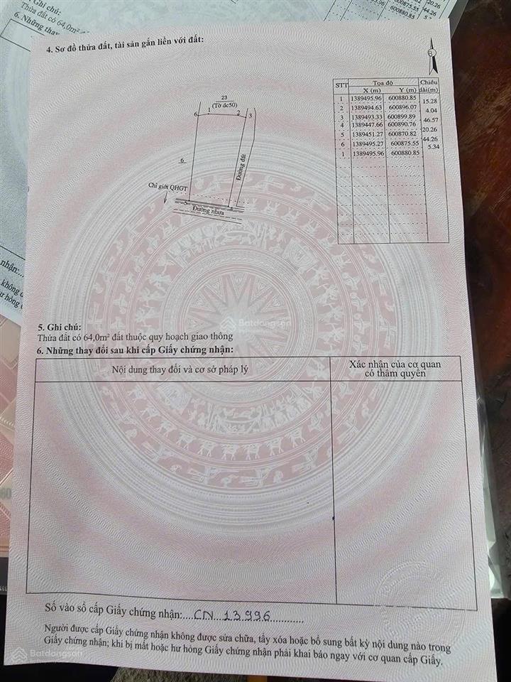 Cần bán gấp lô đất đường nhựa đẹp có 968,8 m đất ở