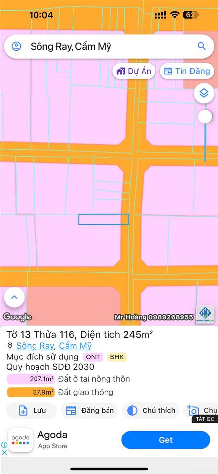 Chính chủ cần bán lô đất thổ cư, hxh ngay ngã tư sông ray
