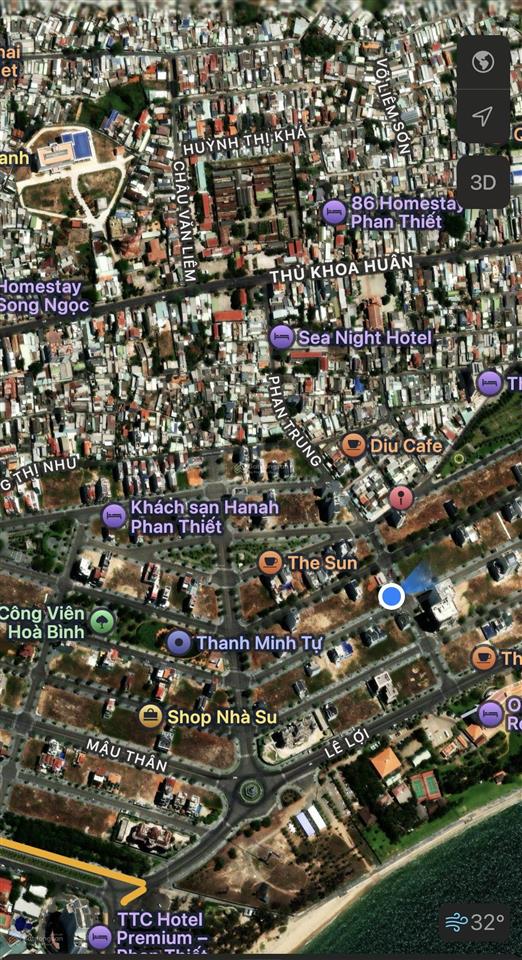 Bán 192m2 thổ cư mặt tiền châu văn liêm, phú thuỷ trung tâm cạnh biển ocean dunes