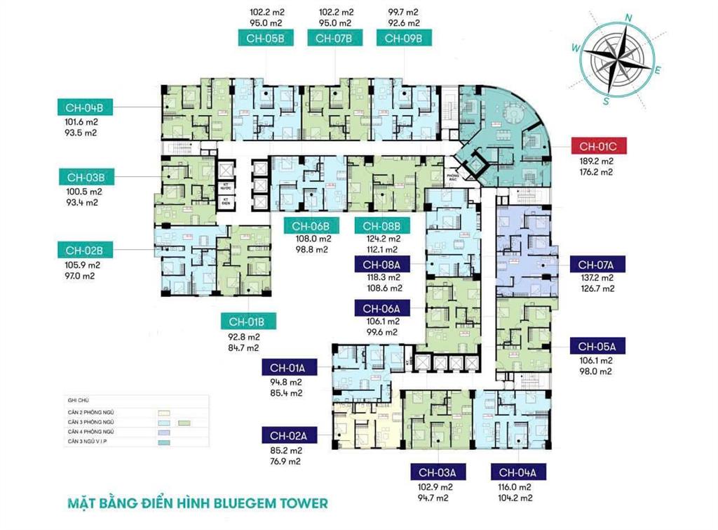 Căn hộ 2pn 77m2 duy nhất giá dưới 6 tỷ tại dự án blugem tower, bàn giao quý 2/2026,  0943 282 ***