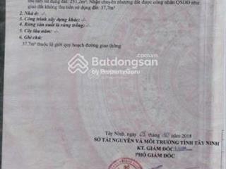 Bán đất 288m2 tại an tịnh, trảng bàng, tây ninh, sổ hồng riêng, giá tốt 520 triệu