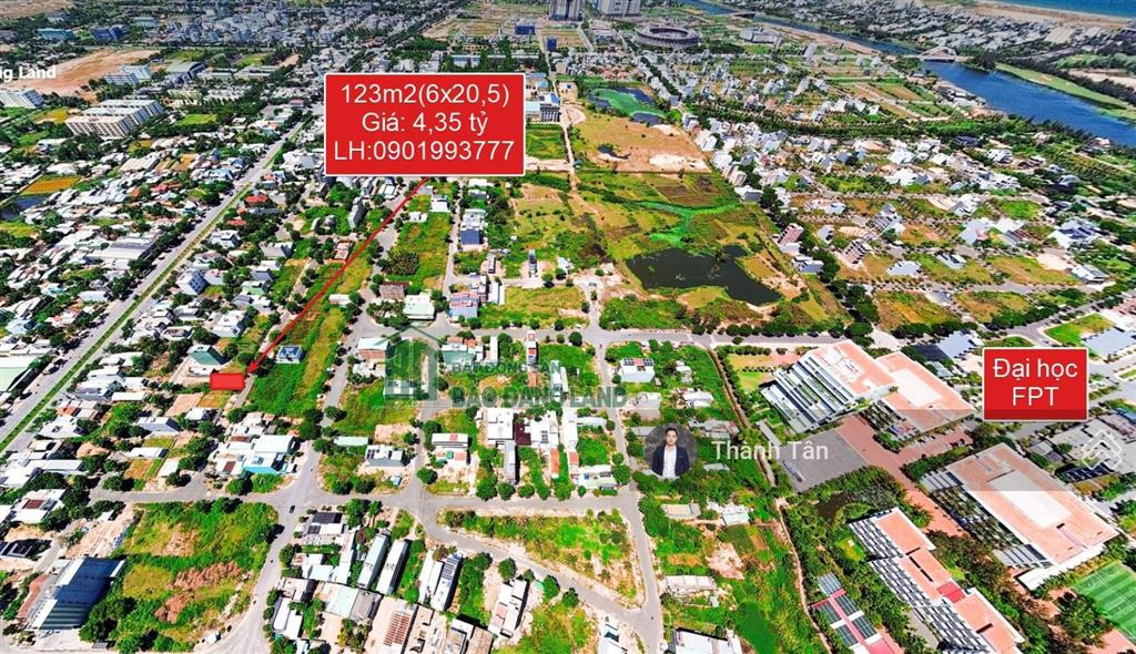 Duy nhất 1 lô mặt tiền ngang 6m, sát đại học fpt hướng đông giá bán nhanh 4,35 tỷ