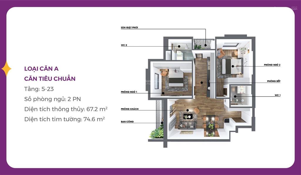 Chỉ 2,79 tỷ có ngay căn hộ 2 phòng ngủ dự án mia center point đà nẵng  sổ lâu dài