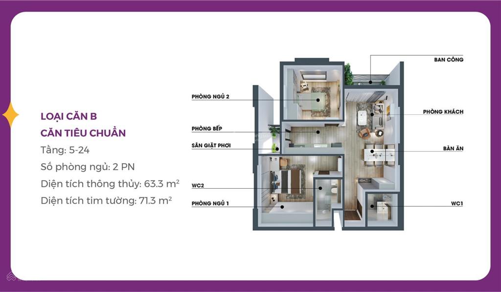Chỉ 2,79 tỷ có ngay căn hộ 2 phòng ngủ dự án mia center point đà nẵng  sổ lâu dài
