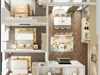 Cực hot, căn 3pn diện tích rộng 94,97m2 giá cực tốt chỉ 5,89 tỷ full, view sân gold dự án newtown