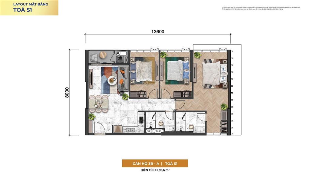 Sốc căn 3 phòng ngủ sun symphony view biển mỹ khê giá chỉ bằng căn 2 ngủ!