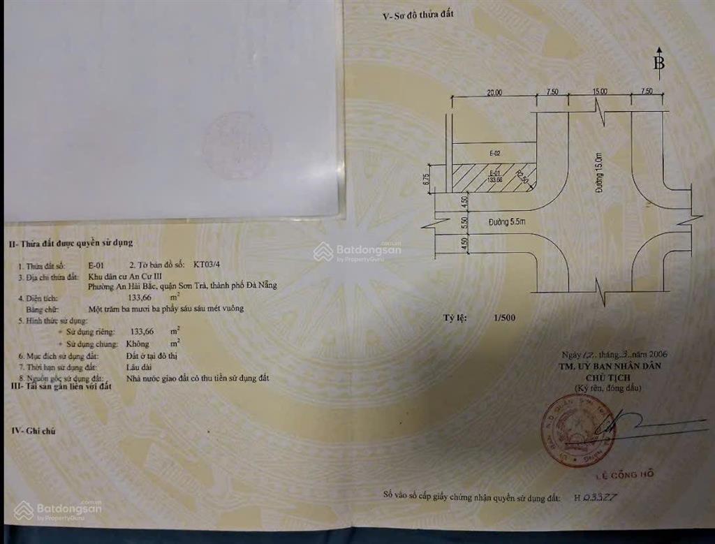 Lô góc ngã tư siêu đẹp đường hồ nghinh sát loseby. dt 134m2 ngang 6.8m, sơn trà, đà nẵng