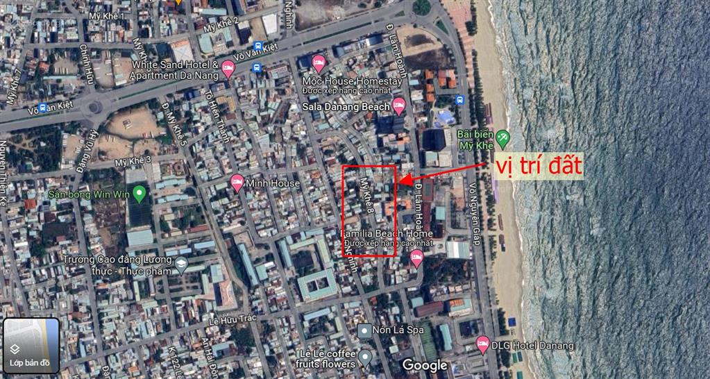Chính chủ cần bán lô đất đường mỹ khê 8, mặt sau đường võ nguyên giáp biển đà nẵng. 80m2 ngang 10