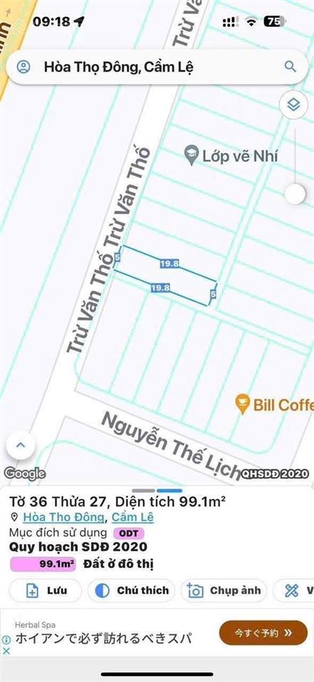 Bán lô đường trừ văn thố kkdc hòa thọ đông cẩm lệ