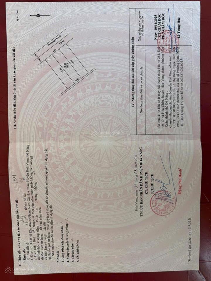 Chính chủ bán lô đường đá bàn 8  tđc phong nam  phường hoà xuân giá tốt