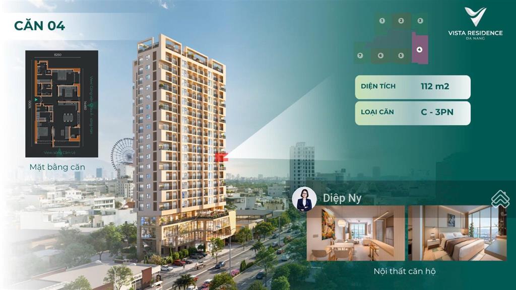 Căn 3pn tầng cao, đẹp vista residence view sông hàn, công viên châu á, giá chỉ 7,6 tỷ
