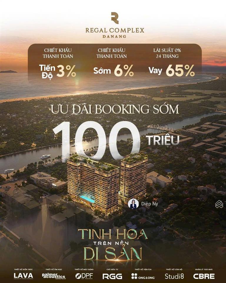 Đón sóng đầu tư đợt 1  chung cư hạng sang view sông  sát biển đà nẵng regal complex  em diệp ny