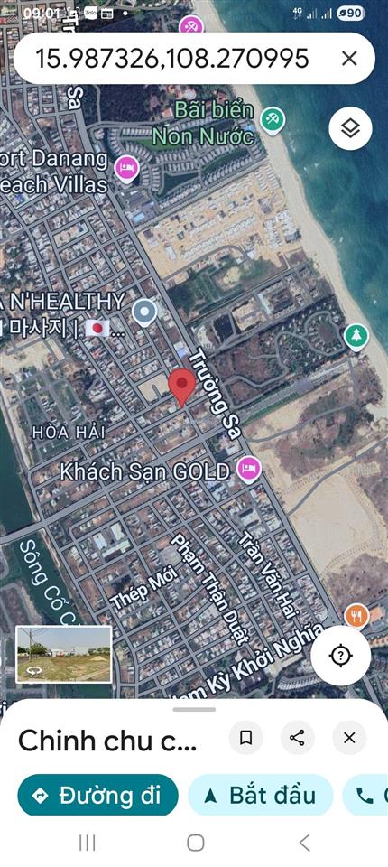 Tôi cần bán lô góc 2 mặt tiền đường võ văn đồng và phan đình thông, hòa hải, ngũ hành sơn, đà nẵng