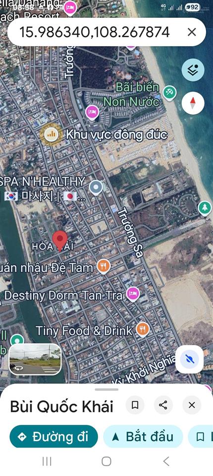 Tôi cần bán lô góc hai mặt trần hữu dực và bùi quốc khái, phường hòa hải, ngũ hành sơn, đà nẵng