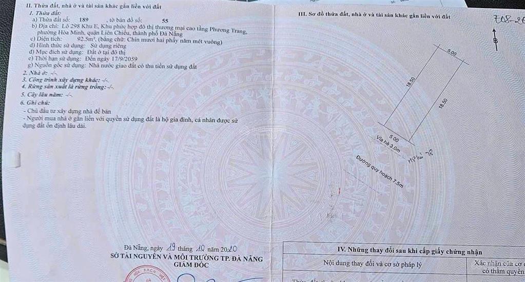 Bán đât đường hoà phú 28, khu e kim long, sát trục 60 nguyễn sinh sắc, ra biển chỉ 2 phút