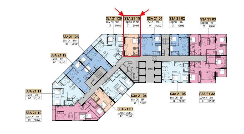 Căn studio giá rẻ tòa s3 tầng 21, view biển, hướng đông nam" sun symphony residence đà nẵng