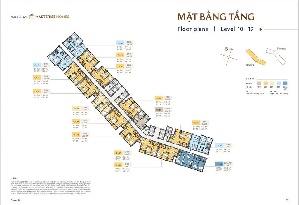 Căn 2pn, dt 68.2m2  tầng 15  hướng nam  dự án căn hộ masteri rivera đà nẵng
