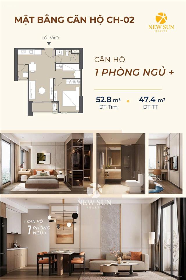 Căn hộ 3pn  76.9m²  7.25 tỷ view trực diện sông, không bị chắn view dự án masteri rivera đà nẵng