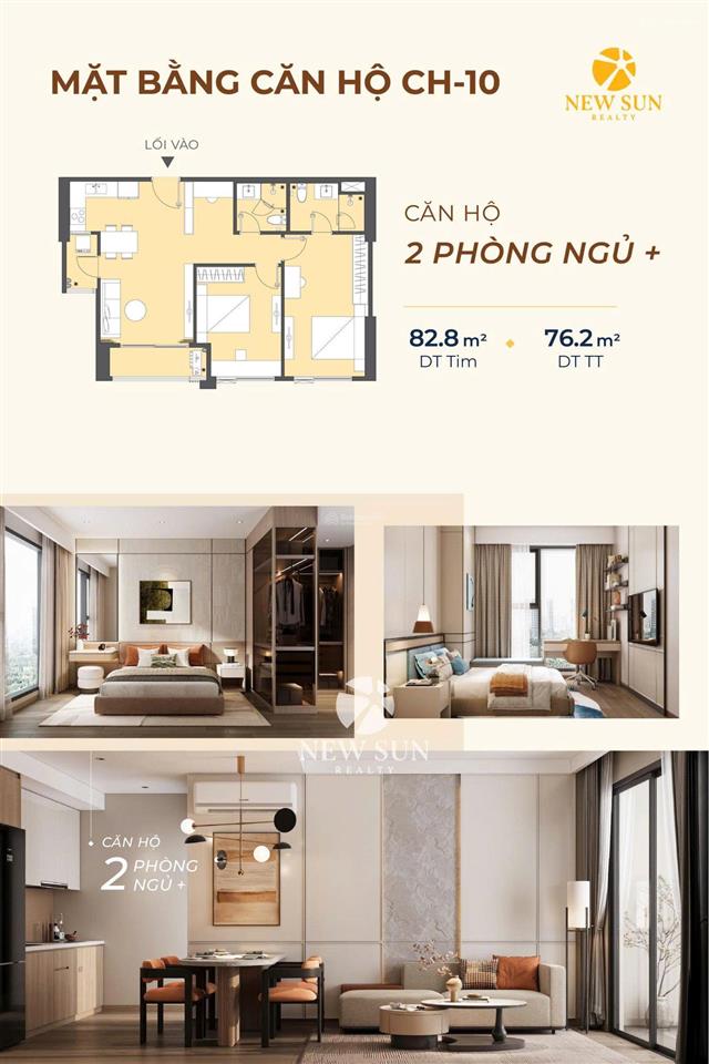 Căn hộ 3pn  76.9m²  7.25 tỷ view trực diện sông, không bị chắn view dự án masteri rivera đà nẵng