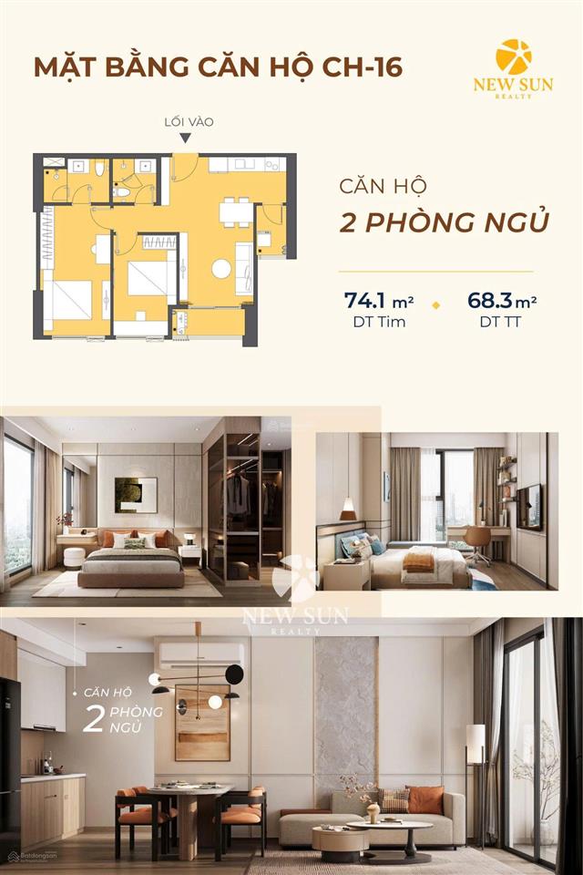 Căn hộ 3pn  76.9m²  7.25 tỷ view trực diện sông, không bị chắn view dự án masteri rivera đà nẵng