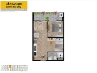 Căn studio giá rẻ  dt 31,6m2 tầng 17 view trực diện sông dự án spana của tập đoàn sun group