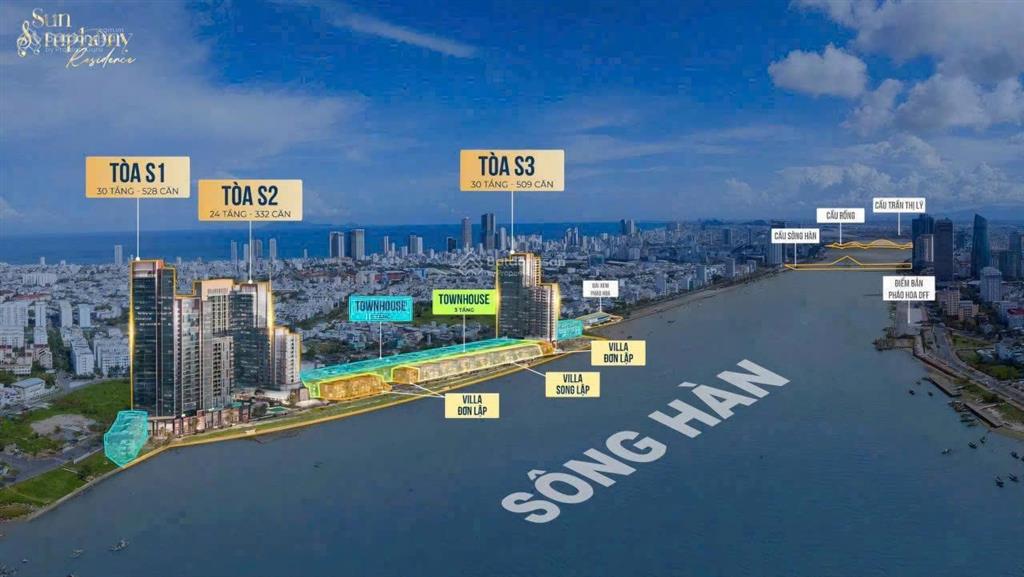 Căn 2pn tòa s3 symphony view trực diện sông hàn, dành cho chủ nhân ngắm trọn biểu tượng tp đà nẵng