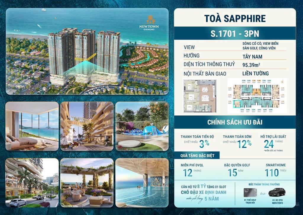 Cập nhật giỏ căn view biển đẹp nhất từ chủ đầu tư  dự án căn hộ newtown diamond đà nẵng