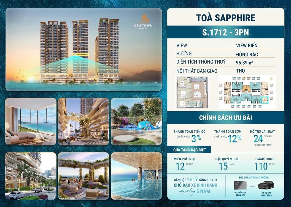 Cập nhật giỏ căn view biển đẹp nhất từ chủ đầu tư  dự án căn hộ newtown diamond đà nẵng