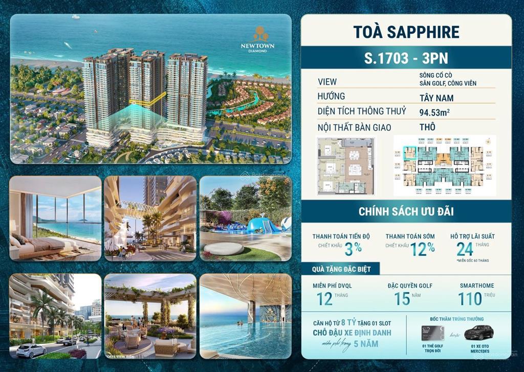 Cập nhật giỏ căn view biển đẹp nhất từ chủ đầu tư  dự án căn hộ newtown diamond đà nẵng