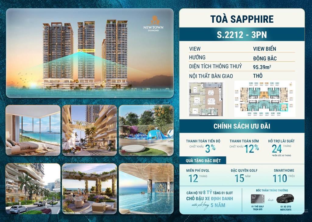 Cập nhật giỏ căn view biển đẹp nhất từ chủ đầu tư  dự án căn hộ newtown diamond đà nẵng