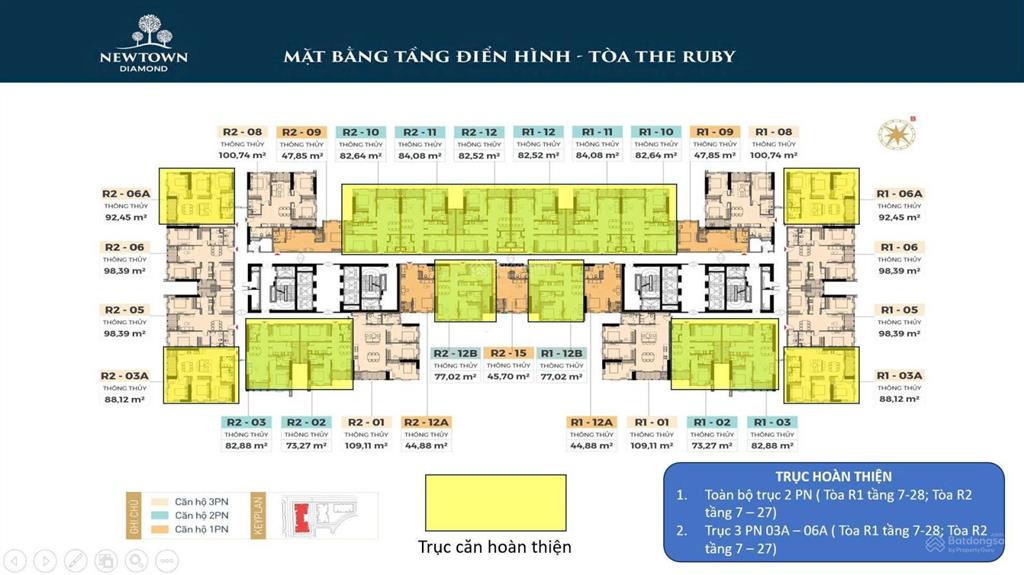 Căn hoa hậu 3pn tầng 25 đẹp nhất dự án căn hộ newtown diamond đà nẵng  tầm view biển tỷ đô