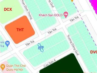 Bán nhanh đất mặt tiền đường tân trà, 5x20m, cách biển 1p, gần công viên, giá cực kì tốt