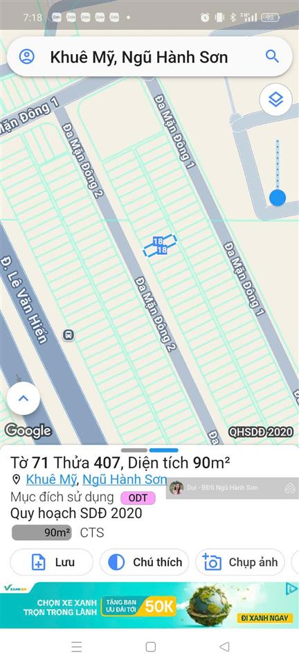 Bán đất đa mặn đông 2, khuê mỹ, ngũ hành sơn, 90m², sát lê văn hiến, giá 5.2 tỷ
