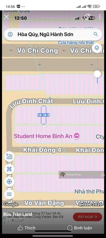 Bán nhanh đất mặt tiền đường lưu đình chất, gần biển tân trà, gần ngay võ chí công chỉ 3.4 tỷ