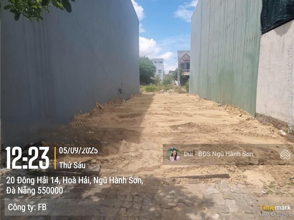 Siêu hot lô đất 92,5m² mặt tiền đông hải 14, ngũ hành sơn gần biển tân trà, giá siêu mềm