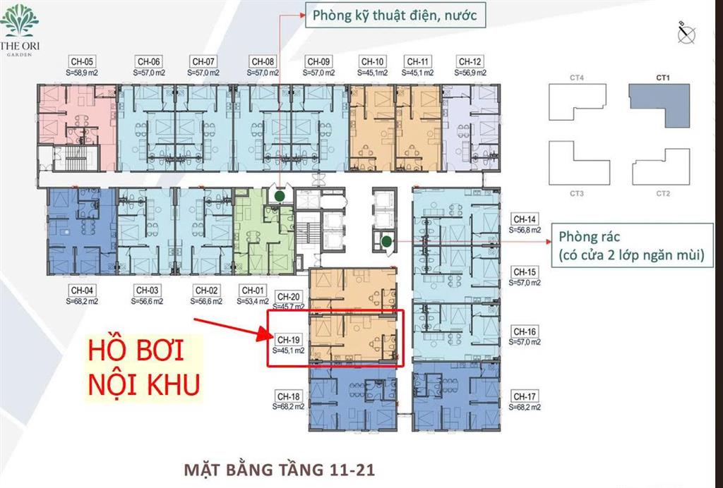 Ở xa không sử dụng bán căn hộ 46m2 chung cư ori garden, giá 1.6 tỷ, sổ hồng công chứng ngay