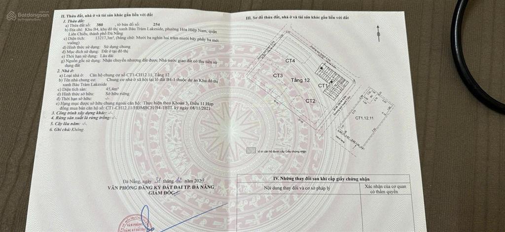 Chính chủ bán căn hộ 1pn45m2  tòa ct1 chung cư the ori garden, sổ hồng 0972 700 ***