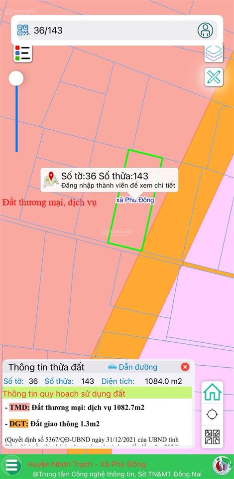 Bán lô đất vàng 1084m2 quy hoạch 2 mặt tiền (20x54m), đất tmdv giá 6.5 tỷ, cách hùng vương 100m
