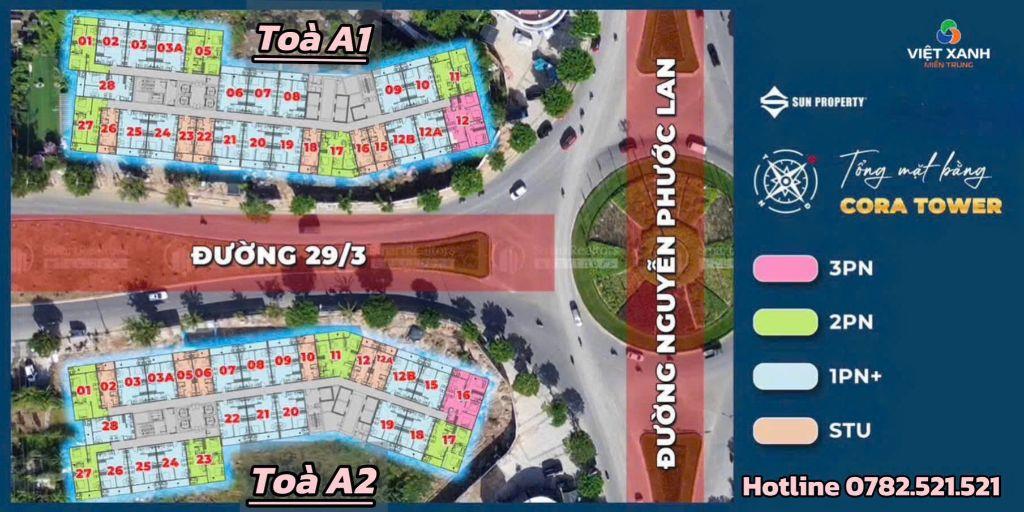 Giò Hàng Độc Quyền Cora tower Đà Nẵng Cạnh Cầu Hòa Xuân 