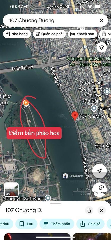 Duy nhất 1 lô 100m2 đường chương dương đ/diện khán đài pháo hoa mới. nhỉnh 17 tỷ