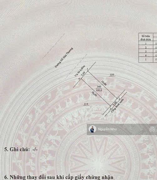 Bán lô đất hồ hán thương sơn trà sát góc ngã tư  trục 15m thông trần hưng đạo 100m2 ngang 5m.