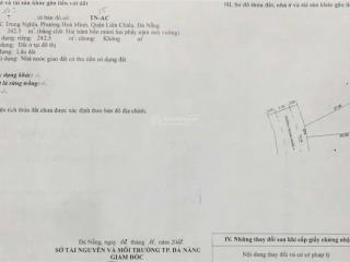 Bán gấp đất đường trung nghĩa 4  đà nẵng, 242,5m2  giá chỉ 8,8 tỷ, pháp lý chuẩn, giao dịch ngay