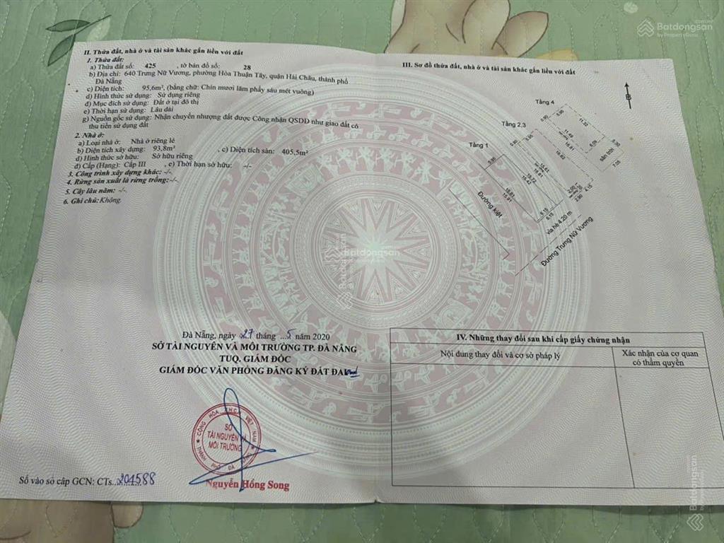 Bán nhà căn góc 4 tầng tt hải châu đường nguyễn trác  đối diện công viên, đầy đủ tiện ích 10m5