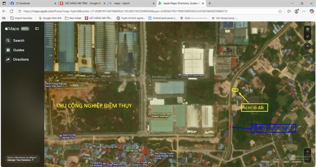 Đất đối diện khu công nghiệp điềm thụy giá đầu tư