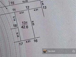 Bán đất 42,6m2 thái bình mai lâm đông anh đường rộng 2,5m , ngõ nông,20m