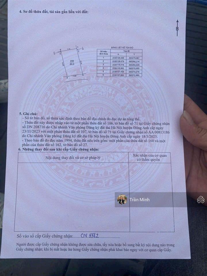 Bán nhanh mảnh đất giá rẻ nhất khu cổ loa ô tô ngủ trong đất gần cầu tứ liên . 4 6 tỷ.