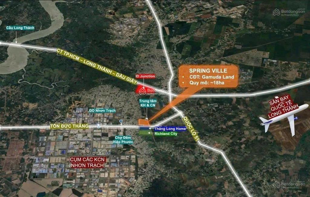 Hàng springville nhơn trạch đồng nai  spring ville gamuda land  dự kiến 7,8 tỷ/100m2